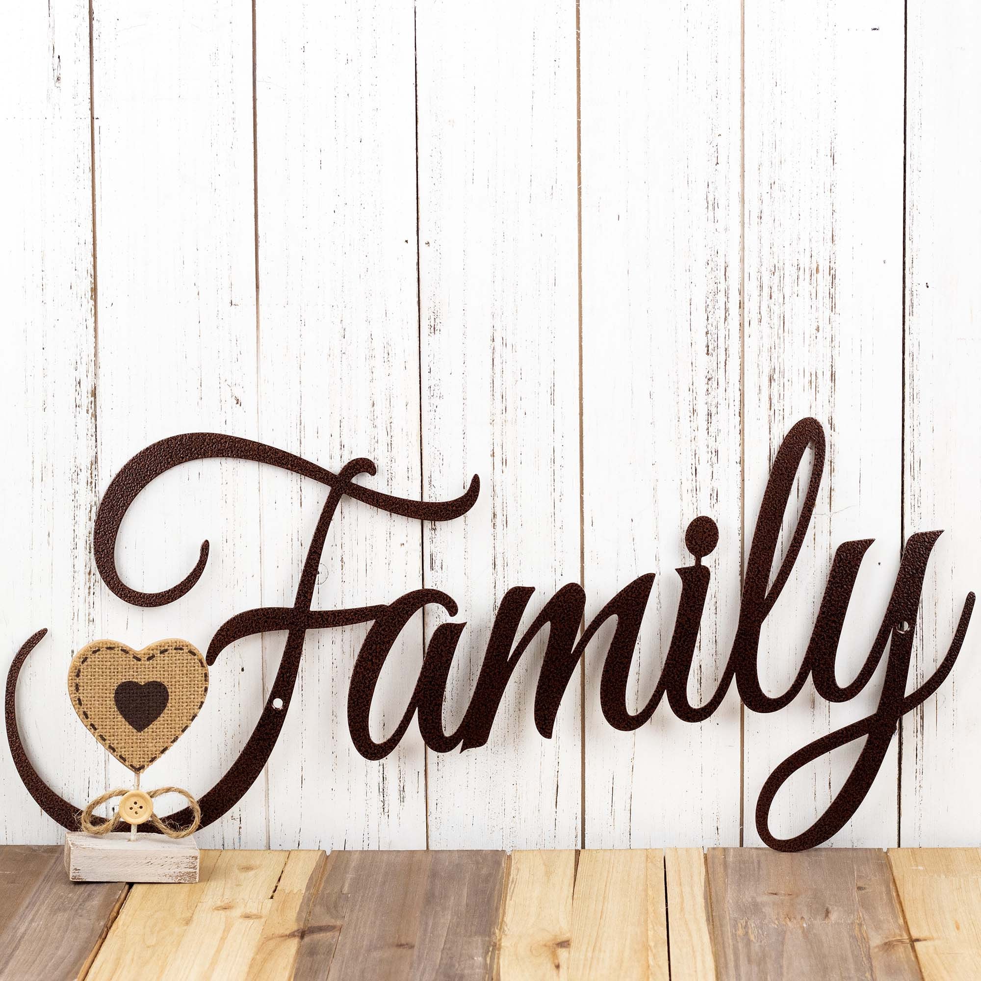 Metal Family Sign Metal Word Art Steel Signs Wall Hanging