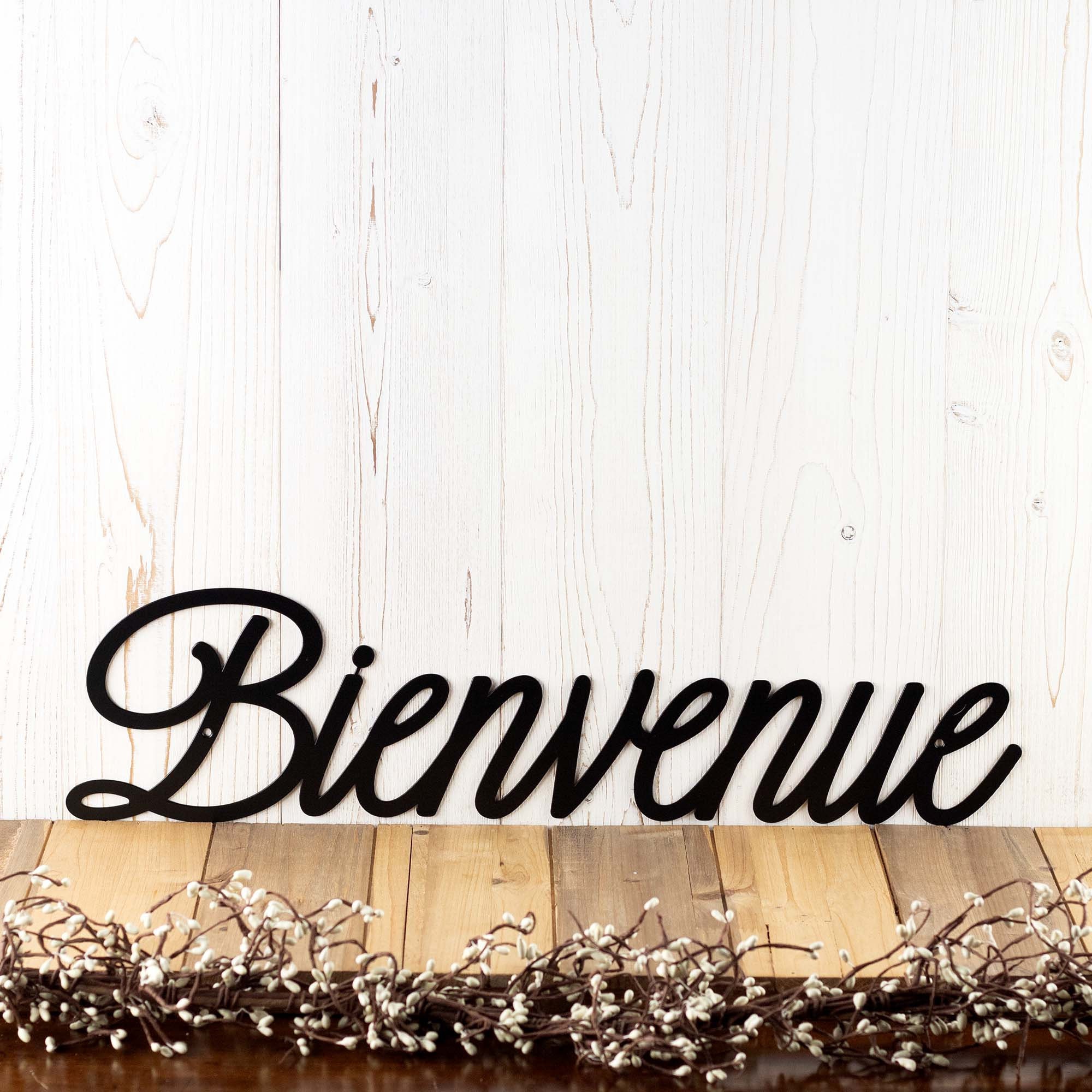 Bienvenue French Welcome Metal Wall Art Welcome Sign Outdoor