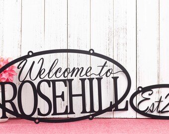 Custom Welcome Home Established Sign, Personalized Sign, Outdoor Plaque, Name Sign, Custom Sign, Established Year