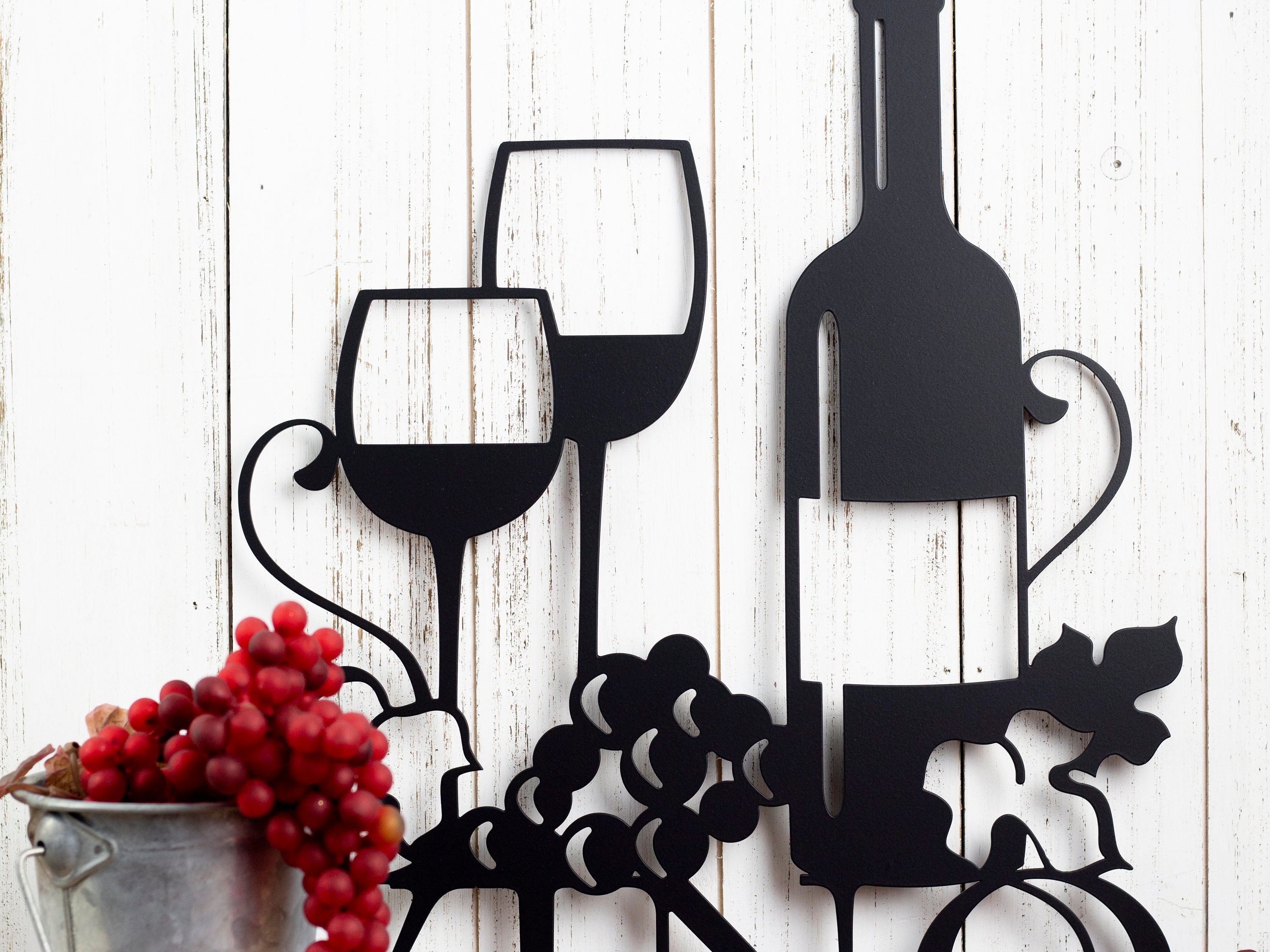Vino Metal Wall Art Wine Vino Wine Sign Wine Wall Etsy