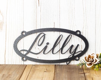 Oval Personalized Name Metal Sign