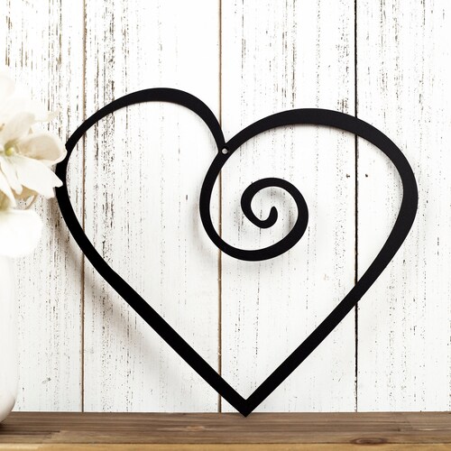 Heart Metal Wall Art Wedding Decor Valentines Gift Love Etsy