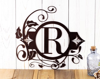 Monogram Metal Sign, Monogram Wall Art, Monogram Wall Hanging, Metal Letter, Outdoor Sign