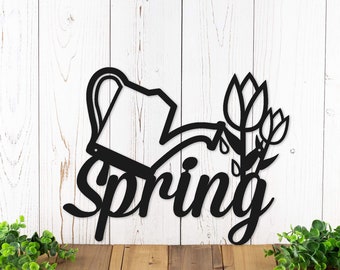 Metal Garden Decor, Spring Decor, Mothers Day Gift, Tulips, Front Porch Sign, Metal Wall Art, Farmhouse Decor, Garden Sign