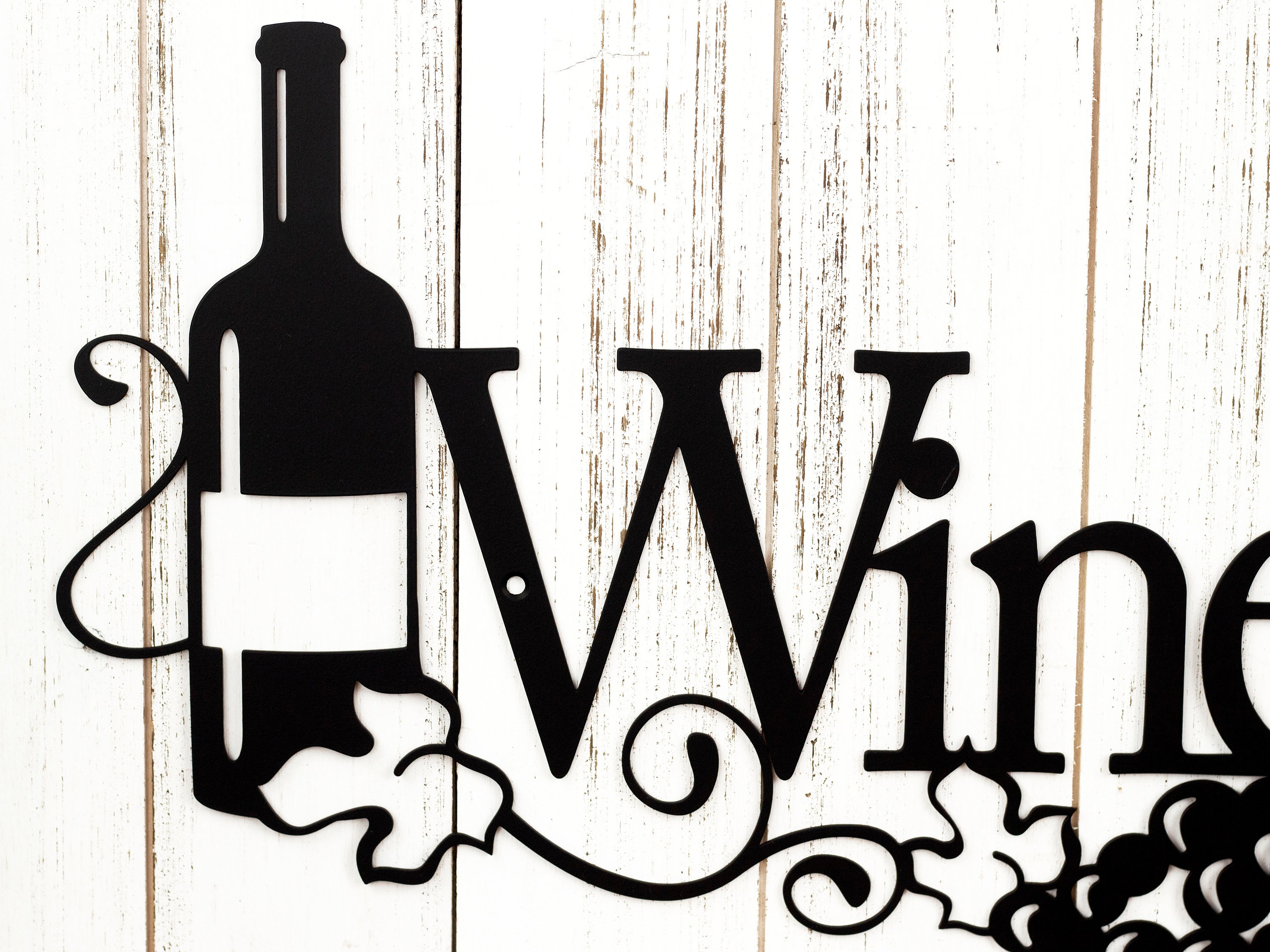 Wine Time Metal Sign Wine Decor Metal Wall Art Kitchen Etsy