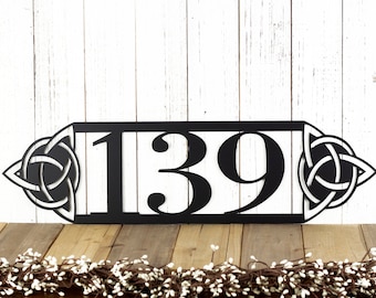 Celtic Knot House Numbers Sign, Metal Sign Personalized Outdoor, Celtic Knot Wall Decor, Address Sign for House
