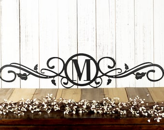Monogram Metal Sign | Custom Sign | Monogrammed Sign | Wedding Gift | Custom Monogram | Personalized Metal Wall Art | Scrolls