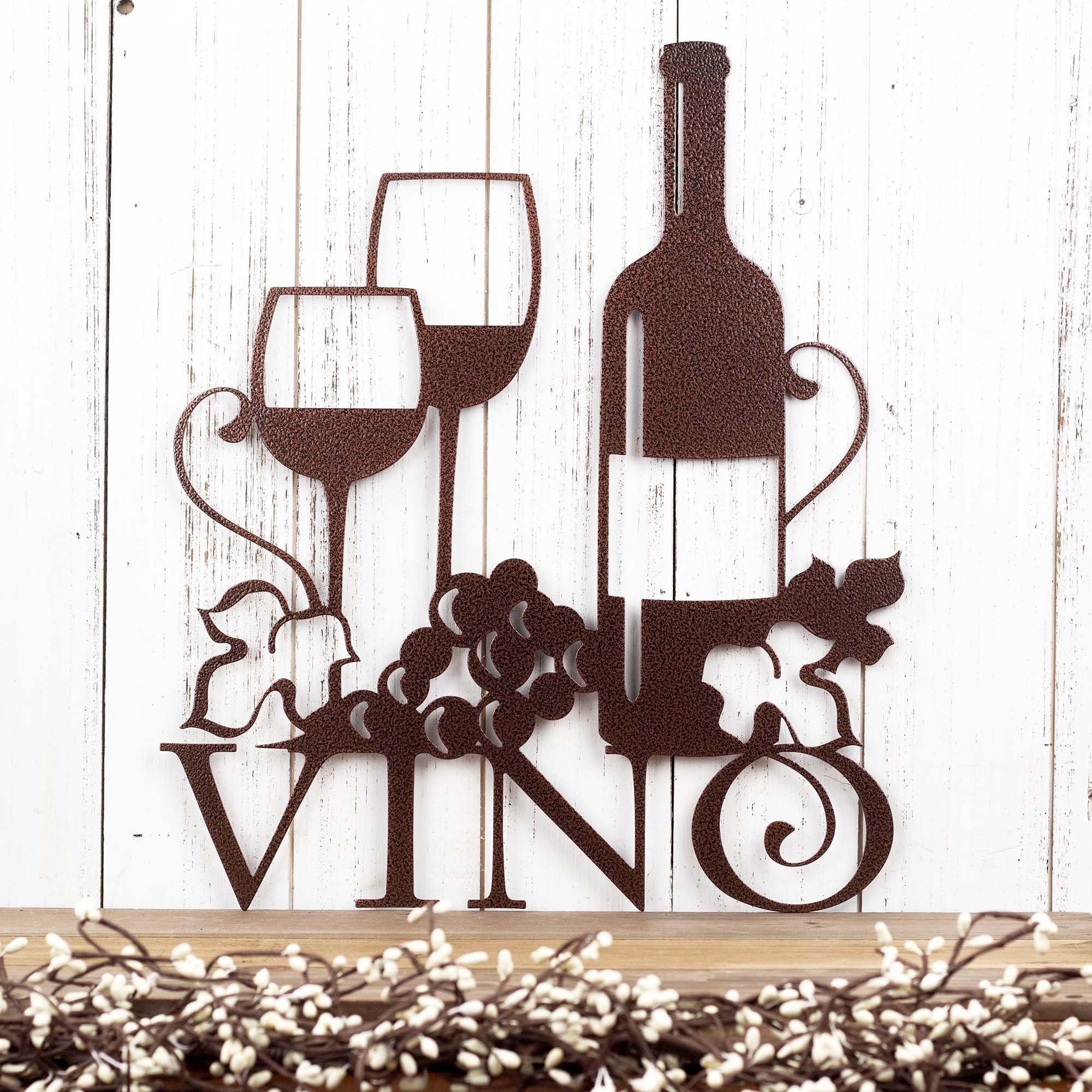Wine Wall Decor, Vino Sign with Grapevines, Wine Lover Gift, Wine Sign Bar, Wine Signs for Kitchen