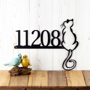 Metal House Numbers Outdoor Sign with Cat, Cat Lover Gift, Address Sign, Laser Cut Metal Sign, Personalized Sign, Custom Sign
