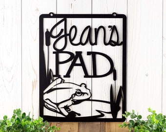 Garden Signs Personalized, Metal Sign Outdoors, Frog Decoration, Gardener Gifts