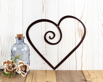 Curly Heart Metal Wall Decor