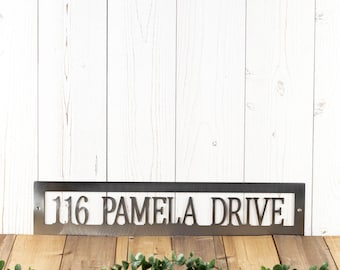 House Address Sign Metal, Address Numbers for House, Outdoor Hanging Sign, Personalized Address Plaque