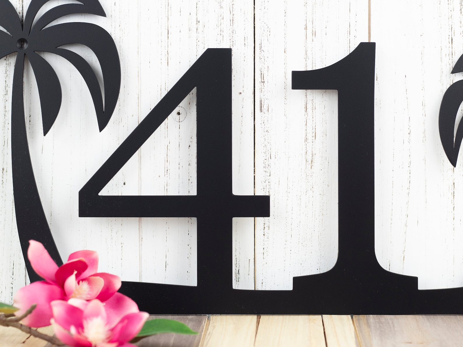 Palm Tree House Number Metal Sign Outdoor Sign House Etsy