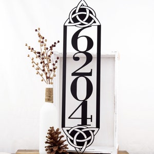 Celtic Knot Vertical House Number Sign, Metal Sign, Custom Metal Sign, Outdoor Address, Address Numbers, Metal Wall Art