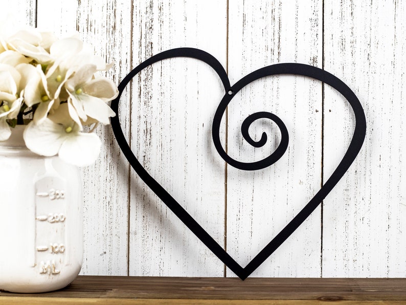 Heart Metal Wall Art Valentines Metal Sign Metal Wall Etsy