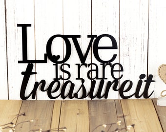 Metal Love Sign, Love Quote Metal Wall Art, Inspirational Quotes, Love Wall Decor, Metal Word Art Wall Hanging, Wedding Sign