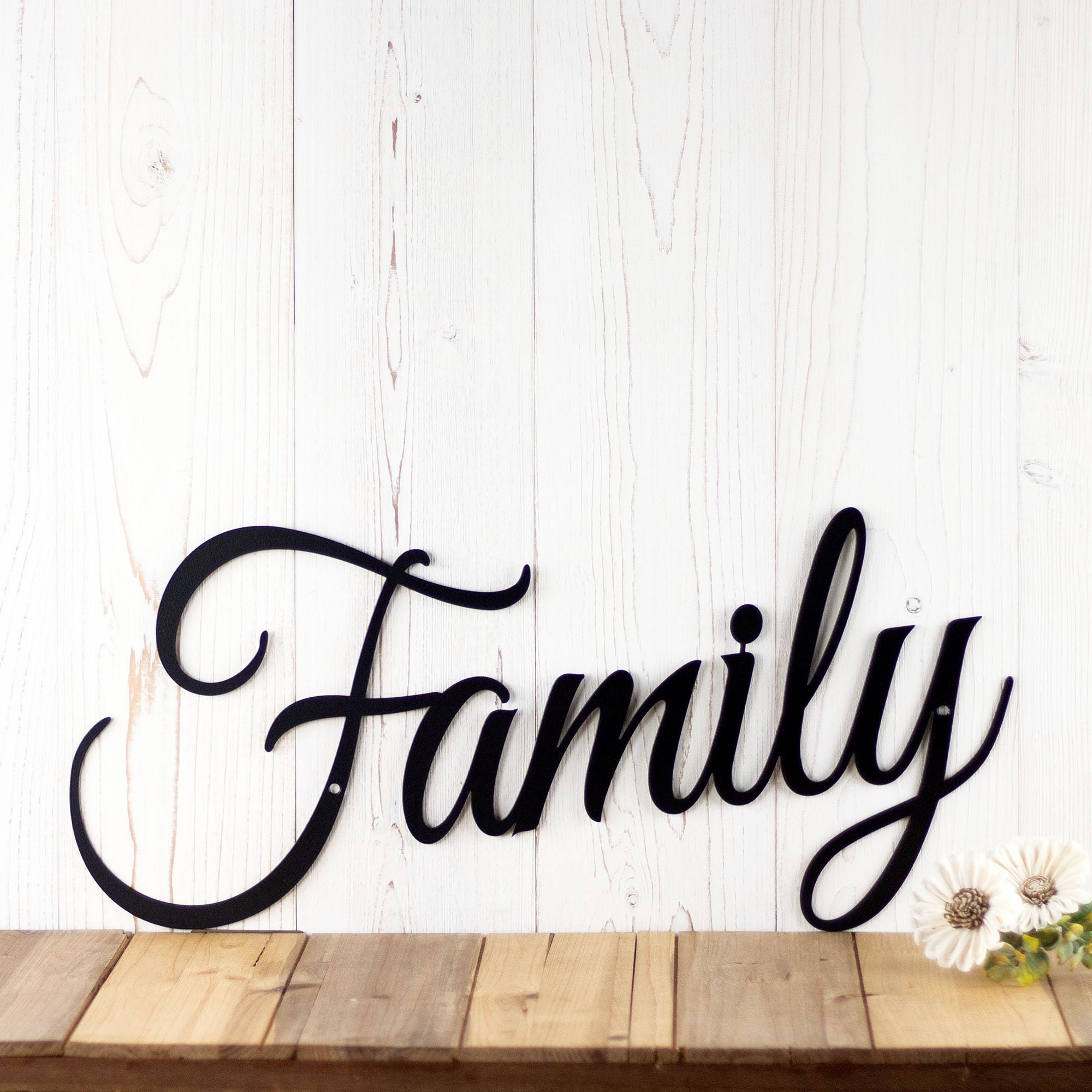 Family Cursive Metal Wall Art