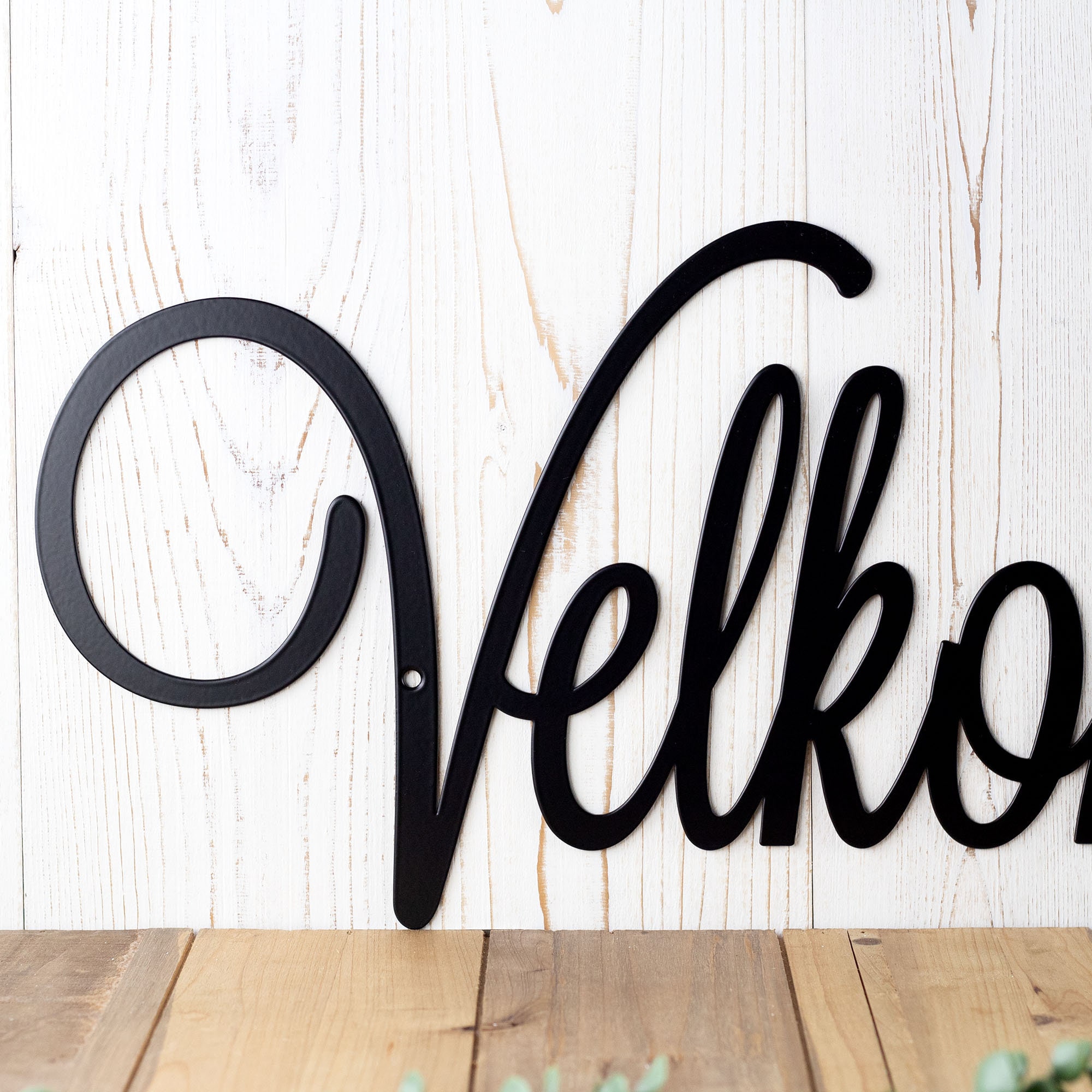 Velcommen Script Velkommen Script Metal Sign, Norwegian Welcome, Word Art, Wall Decor ...
