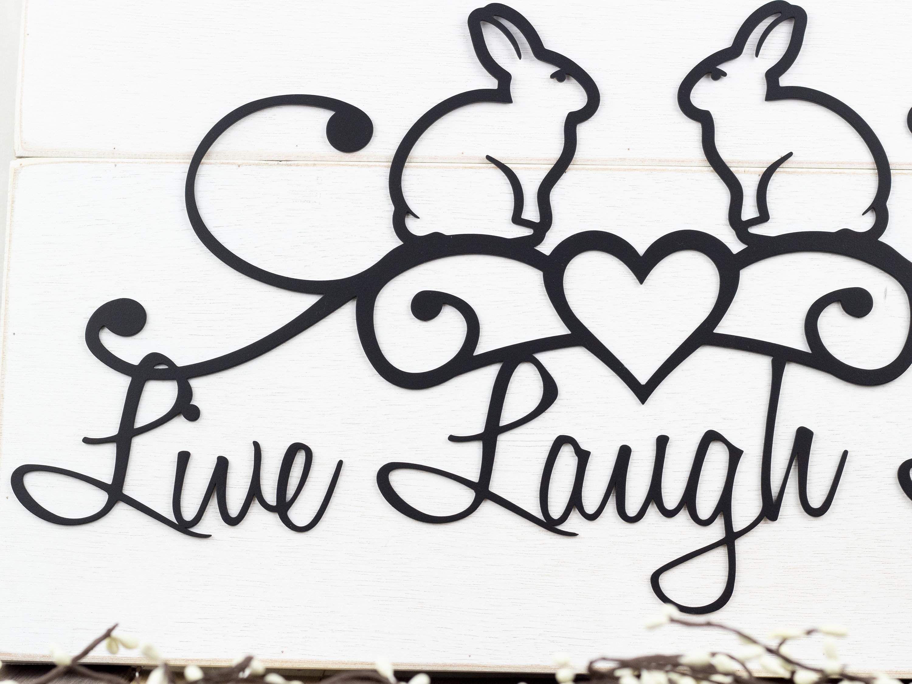 Bunny Live Laugh Love Metal Wall Art Metal Wall Decor Metal