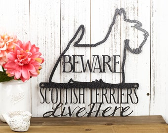 Scottish Terrier Sign | Scottie | Dog Sign | Metal Wall Art | Scottish Terrier Gift | Wall Decor | Laser Cut Metal | Silver Vein shown