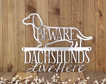 Dachshund Sign, Doxie Metal Wall Art, Wiener Dog, Dachshund Lover Gift, Outdoor Dog Plaque