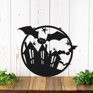 Bat Decoration, Cute Halloween Decor, Metal Sign Outdoors, Porch Signs Outdoor, Metal Wall Art