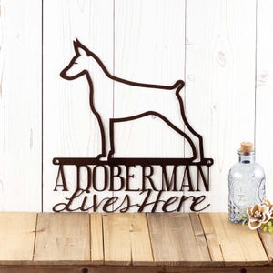 Doberman Metal Wall Art, Beware of Dog Sign, Doberman Pinscher, Metal Sign, Outdoor Sign, Pet, Dog Wall Decor