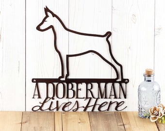 Doberman Metal Wall Art, Beware of Dog Sign, Doberman Pinscher, Metal Sign, Outdoor Sign, Pet, Dog Wall Decor