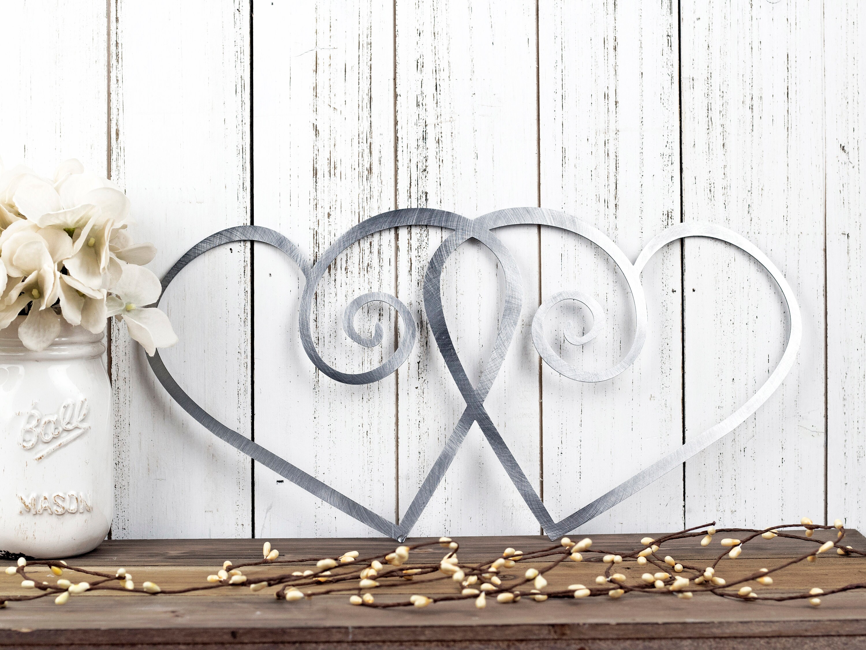 Heart Metal Wall Art, Metal Sign, Valentines Day Decor, Hearts, Wall