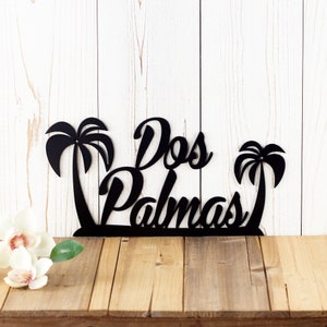 Palm Tree Wall Art, Metal Sign Personalized Outdoor, Beach House Signs, Home Name Signs