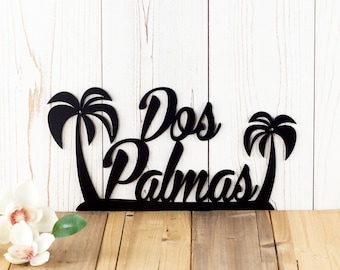 Palm Tree Wall Art, Metal Sign Personalized Outdoor, Beach House Signs, Home Name Signs