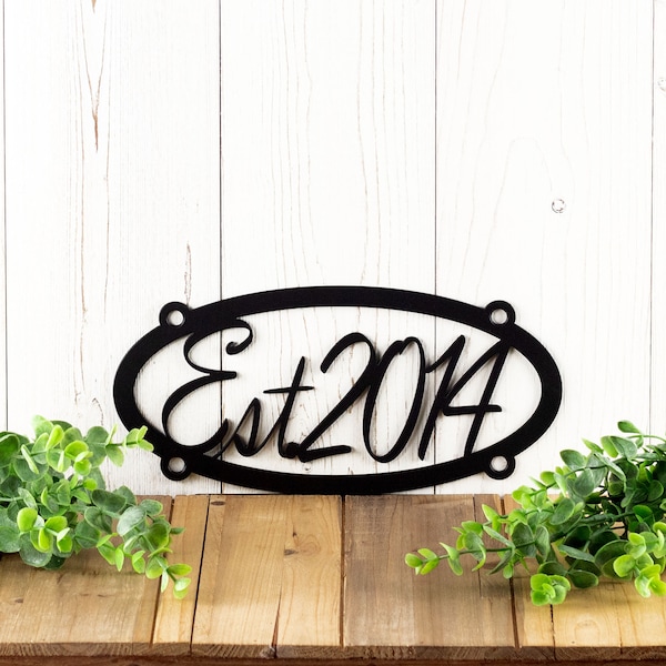 Established Metal Sign, Custom Metal Sign, Metal Wall Art, Personalized Sign, Oval, Family Established Year