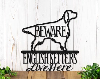 English Setter Metal Sign, English Setter Dog, English Setter Gift, Dog Sign, Metal Wall Art, Wall Hanging