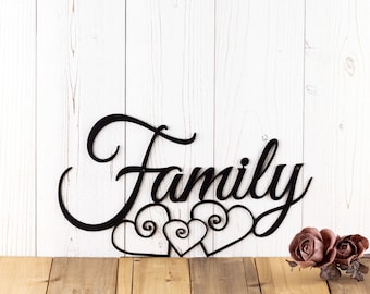 Metal Family Sign, Metal Wall Art, Metal Signs, Hanging Metal Sign