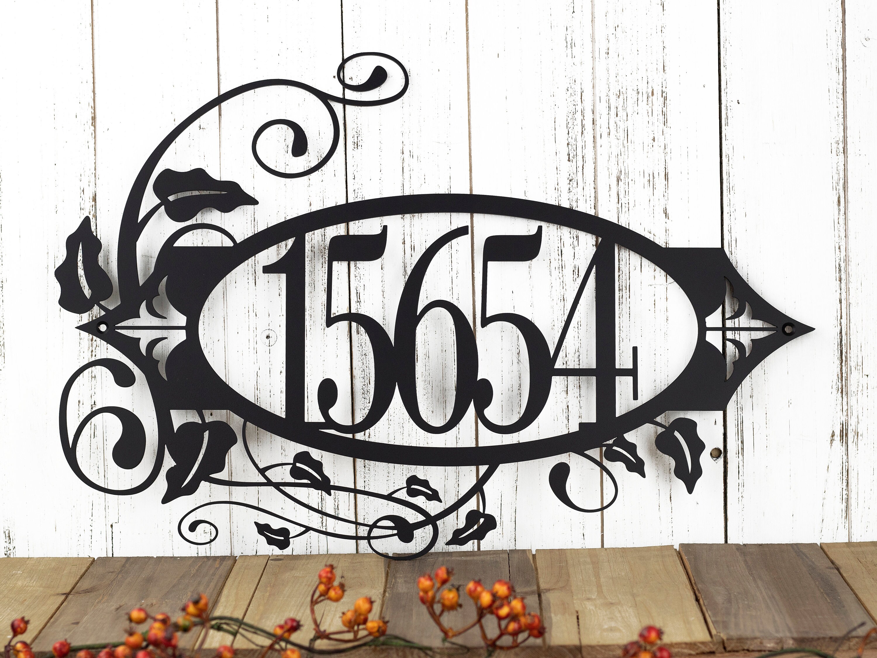 Custom Outdoor House Number Metal Sign 5 Digit Black - Etsy