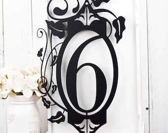 Vertical House Number, Address Sign for House, Metal Sign Personalized Outdoor, Vertical Address Plaque