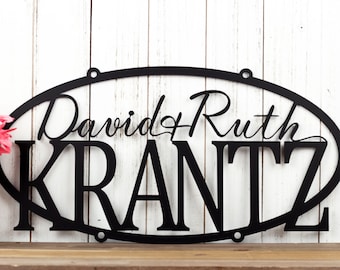 Custom Metal Sign, Outdoor Metal Wall Art, Metal Signs Personalized, Hanging Metal Sign, Personalized Family Name Sign