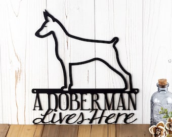 Doberman Metal Wall Art , Doberman Pinscher, Metal Sign, Beware of Dog Sign, Outdoor Sign, Doberman Sign, Metal Wall Decor