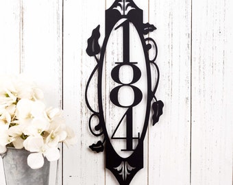 Vertical House Number Sign, Metal Sign, Custom Metal Sign, Address Sign, Address Plaque, Outdoor Sign