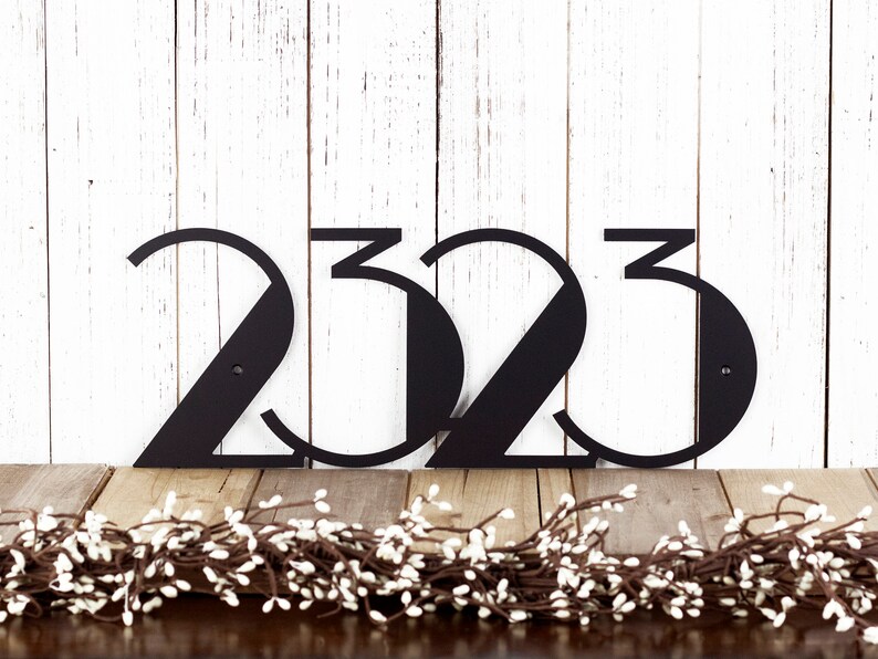 Modern House Number Metal Sign Art Deco Art Deco Numbers Etsy