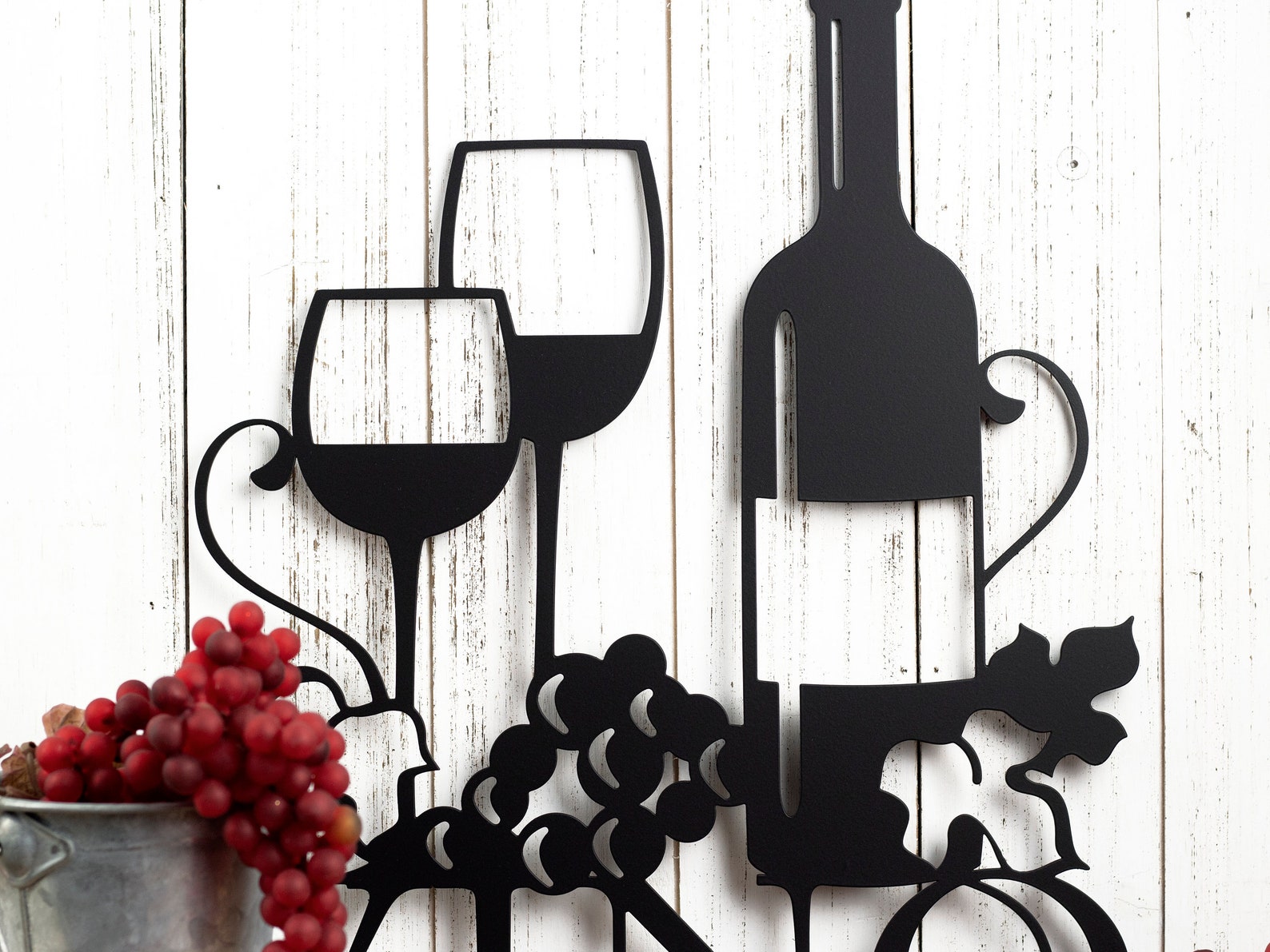 Vino Metal Wall Art Wine Sign Wine Wall Decor Kitchen Etsy