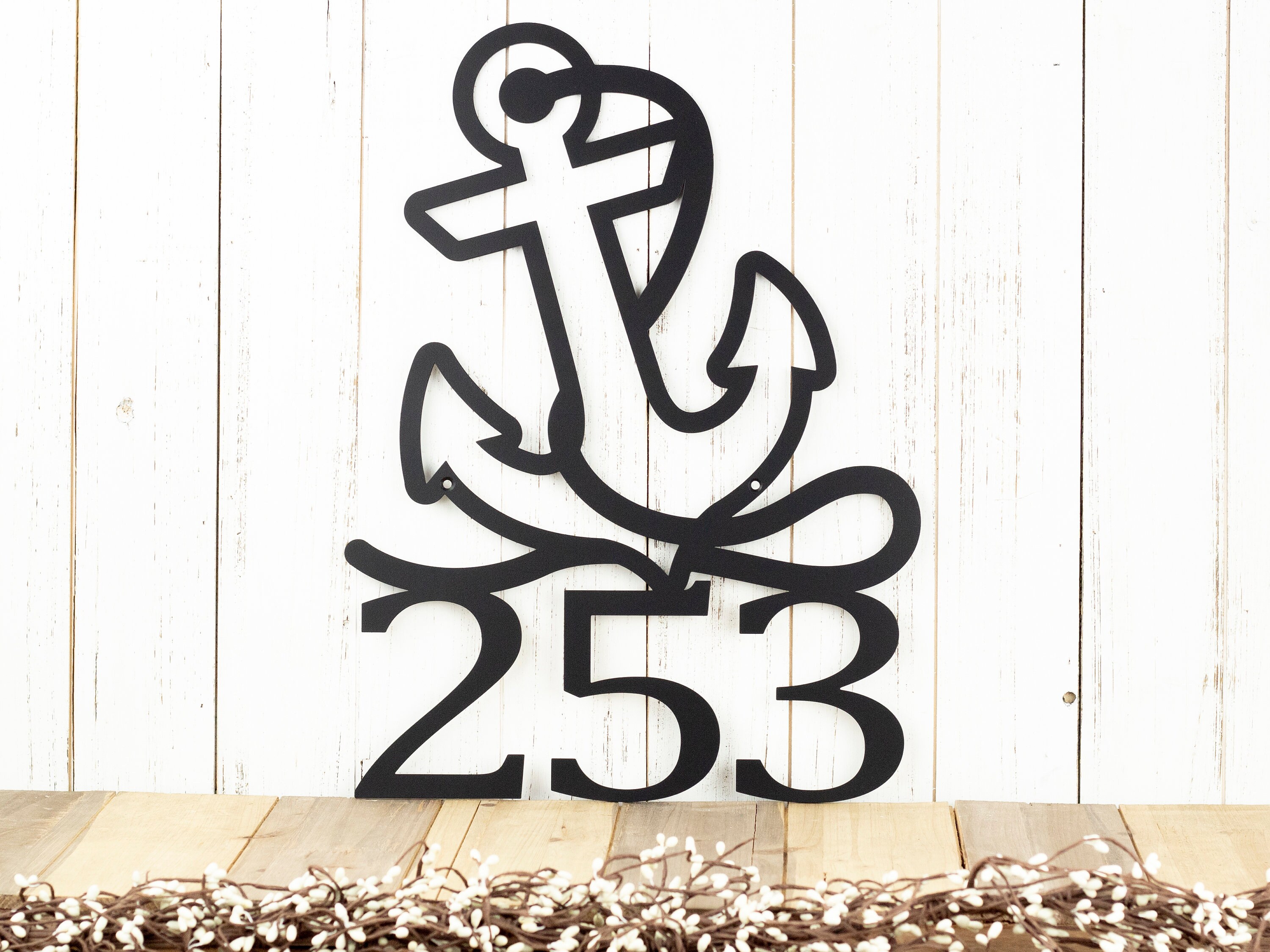 Nautical House Numbers Metal Black 13x17.5 Laser Cut Etsy