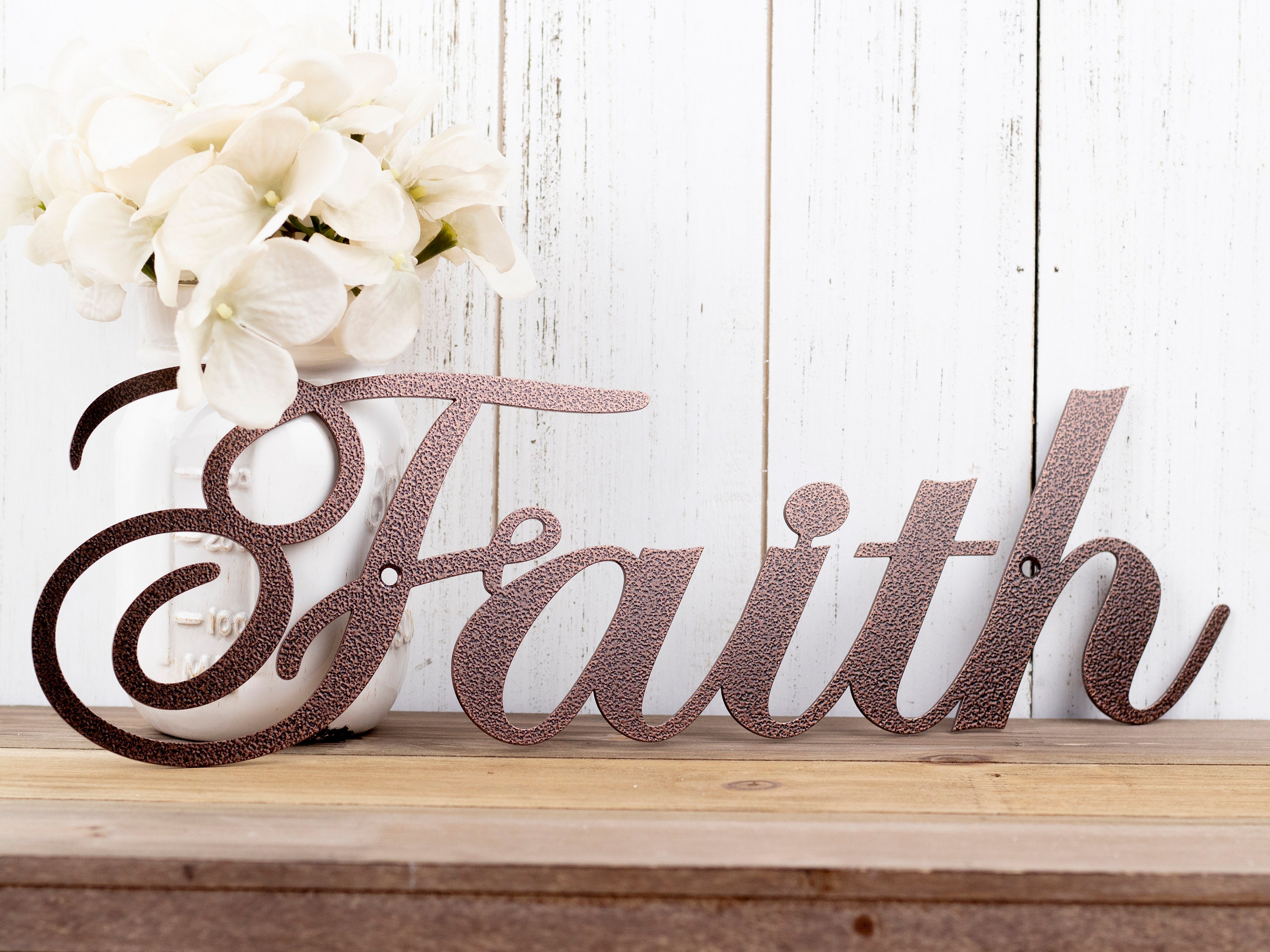 Faith Metal Sign Religious Decor Metal Wall Art