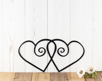 Hearts Metal Wall Art, Metal Sign, Decorative Wall Decor, Valentines Day Gift