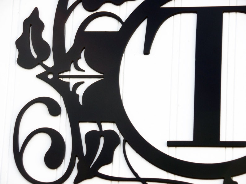 Monogram Metal Sign Black 13.5x12.5 Monogram Wall Art | Etsy
