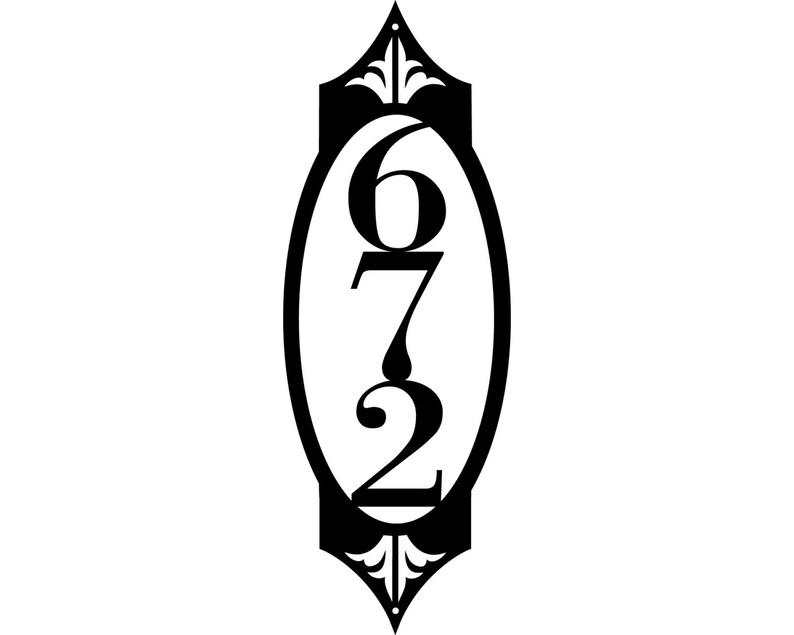 Outdoor Sign Address Plaque Vertical Outdoor House Number Metal Sign 7.16x20 Address Sign 3 Digit Signage Black