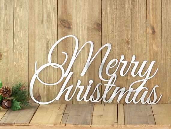 Merry Christmas Sign Metal Wall Art Christmas Decorations | Etsy