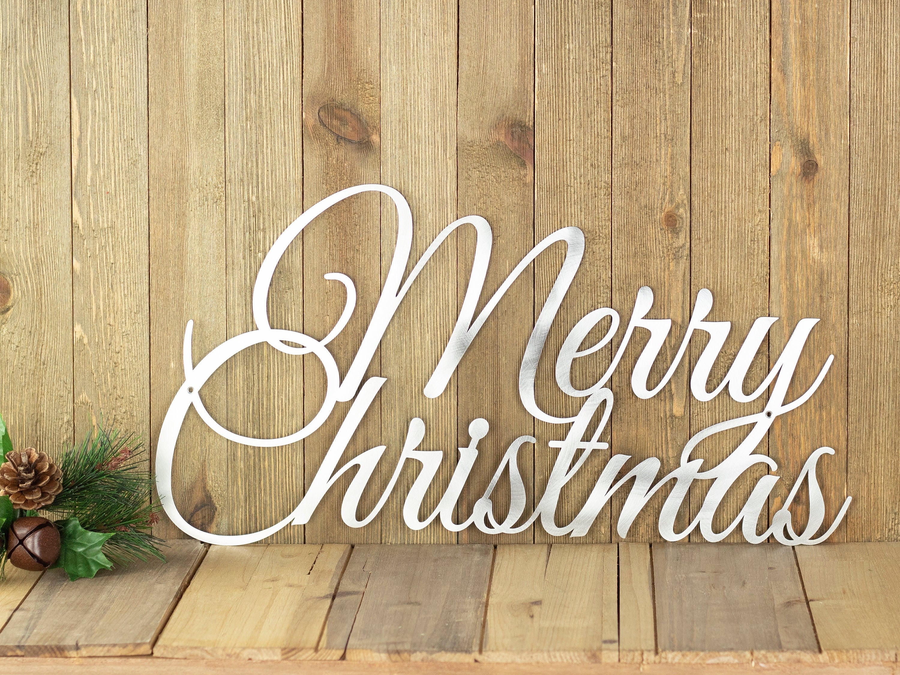 Merry Christmas Sign | Metal Wall Art | Christmas Decorations | Holiday Decor | Laser Cut Metal