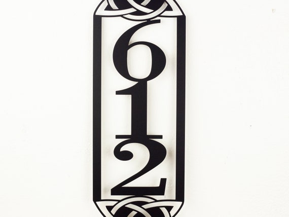Outdoor Sign Address Plaque Vertical Outdoor House Number Metal Sign 7.16x20 Address Sign 3 Digit Signage Black