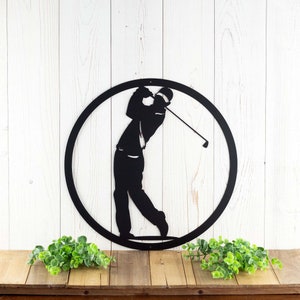 Golfer Metal Wall Art, Golfer Gift, Golf Gift, Metal Wall Hanging, Gift For Him, Metal Wall Decor, Metal Sign, Outdoor